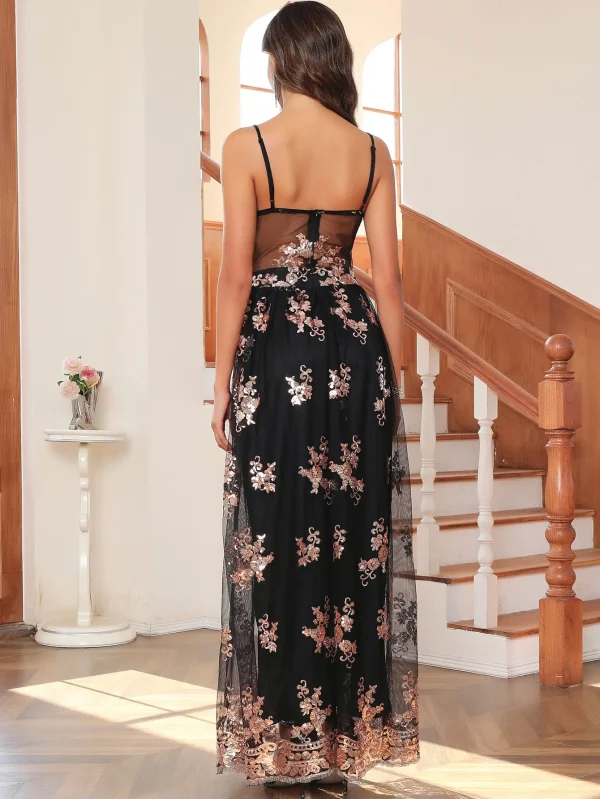 Vintage Sequin Slip Maxi Dress - Image 8