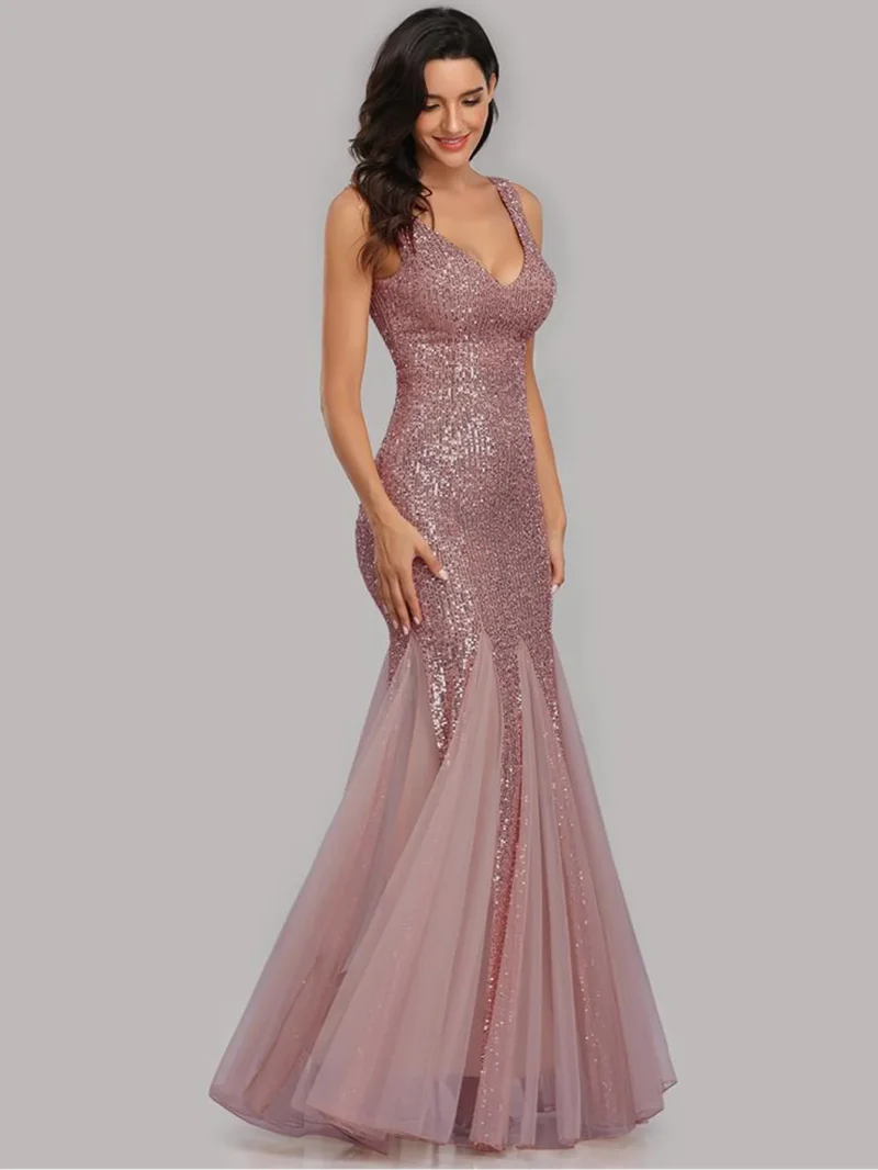 Sexy Sequin Long Sleeve Maxi Dress - Image 13