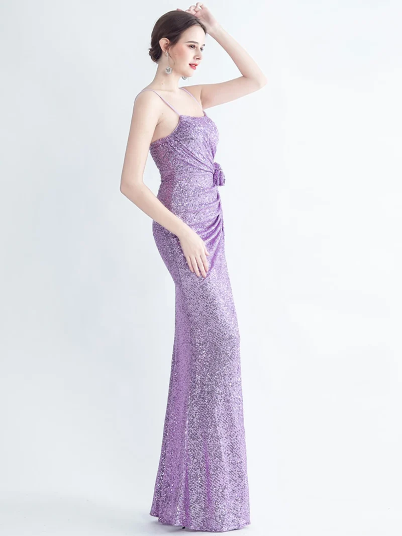 Luxury Backless Sequin Maxi Dress - Image 18