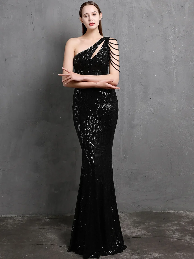 Sexy Backless Sequin Maxi Wedding Dress - Image 15