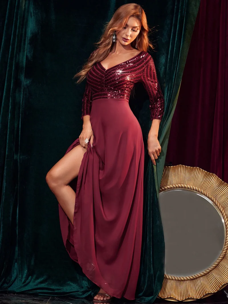 Sexy Backless Corset Sequin Maxi Dress - Image 33