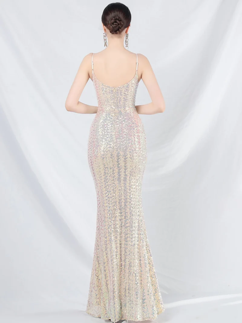 Women’s Sequin Slip Maxi Summer Dress - Image 2
