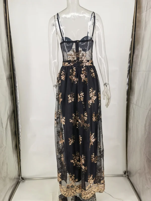 Vintage Sequin Slip Maxi Dress - Image 9