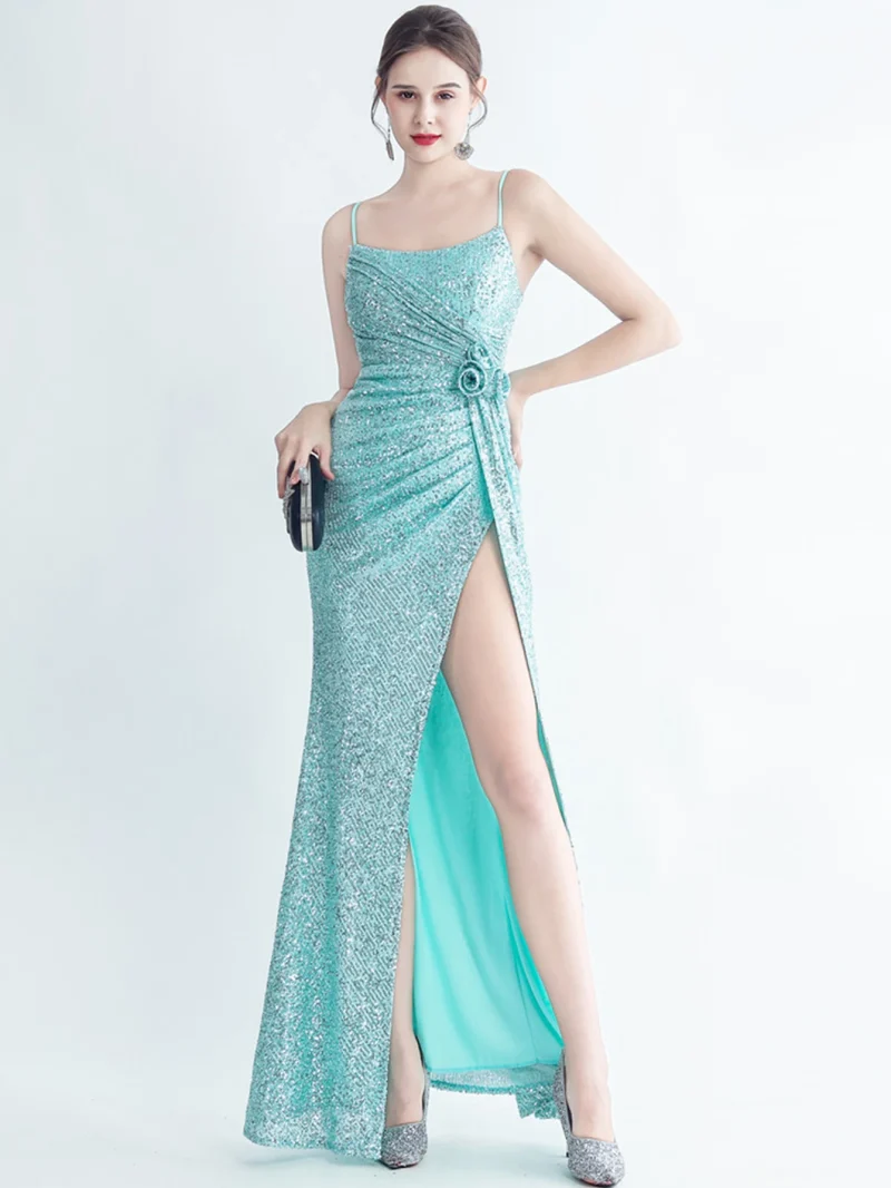 Luxury Backless Sequin Maxi Dress - Image 10