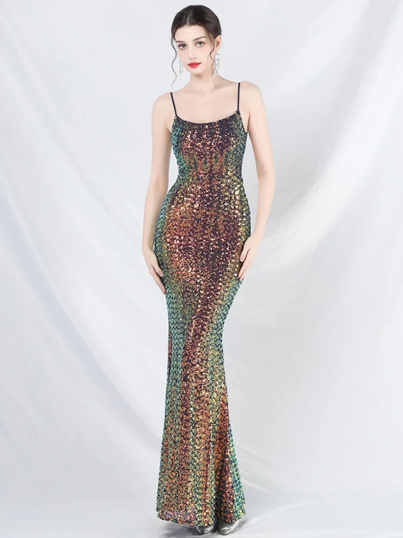 Women’s Sequin Slip Maxi Summer Dress - Image 9