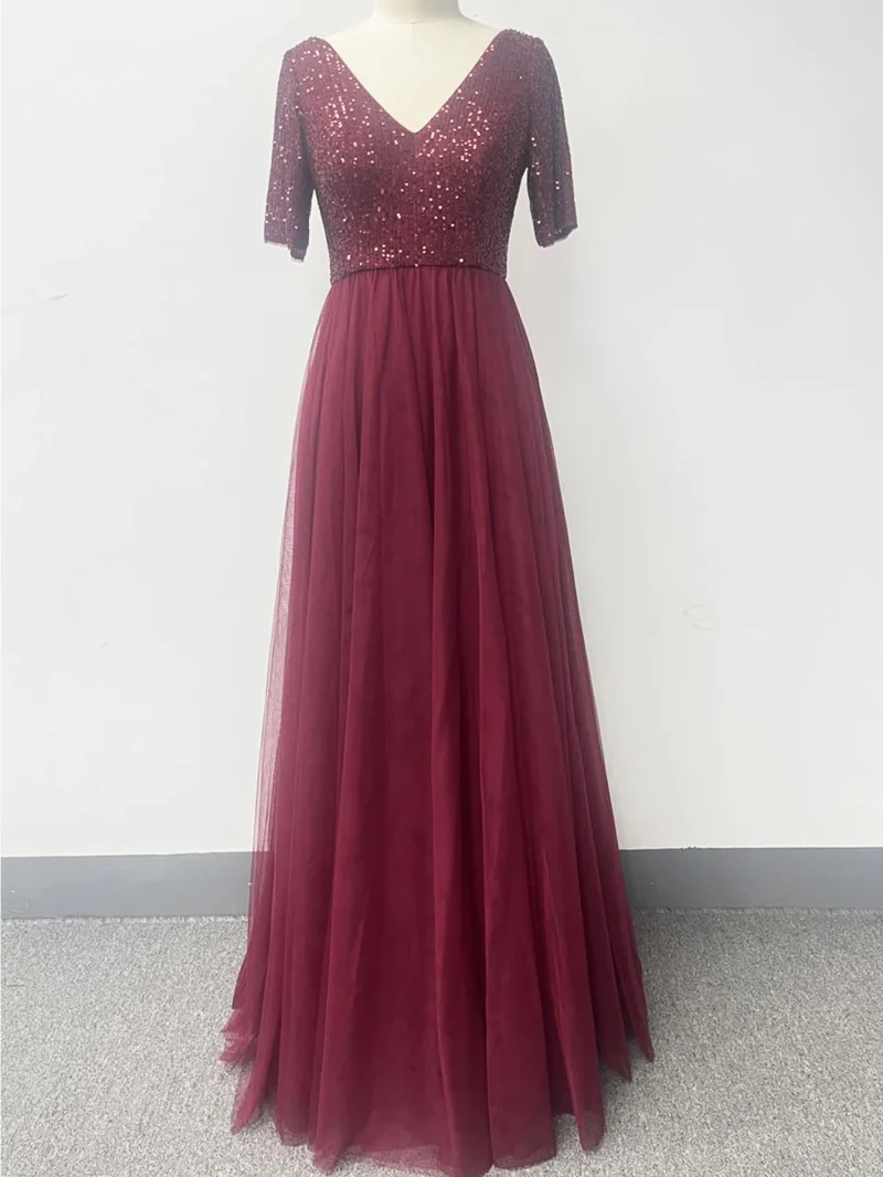 Sparkling Backless Maxi Dress with Mesh - Image 15