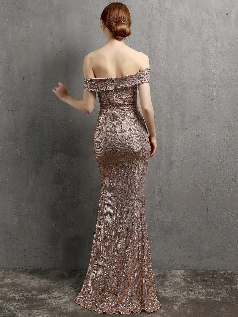 Sexy Backless Sequin Maxi Evening Dress - Image 2