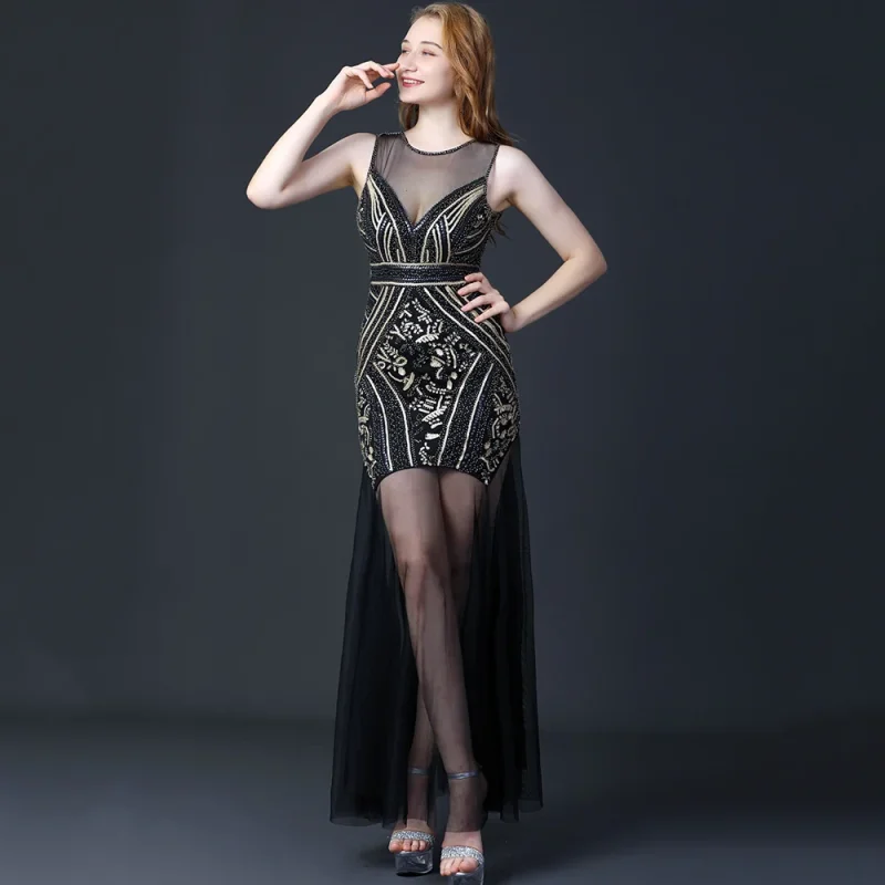 Elegant Mesh Corset Bodycon Party Gown for Women - Image 7