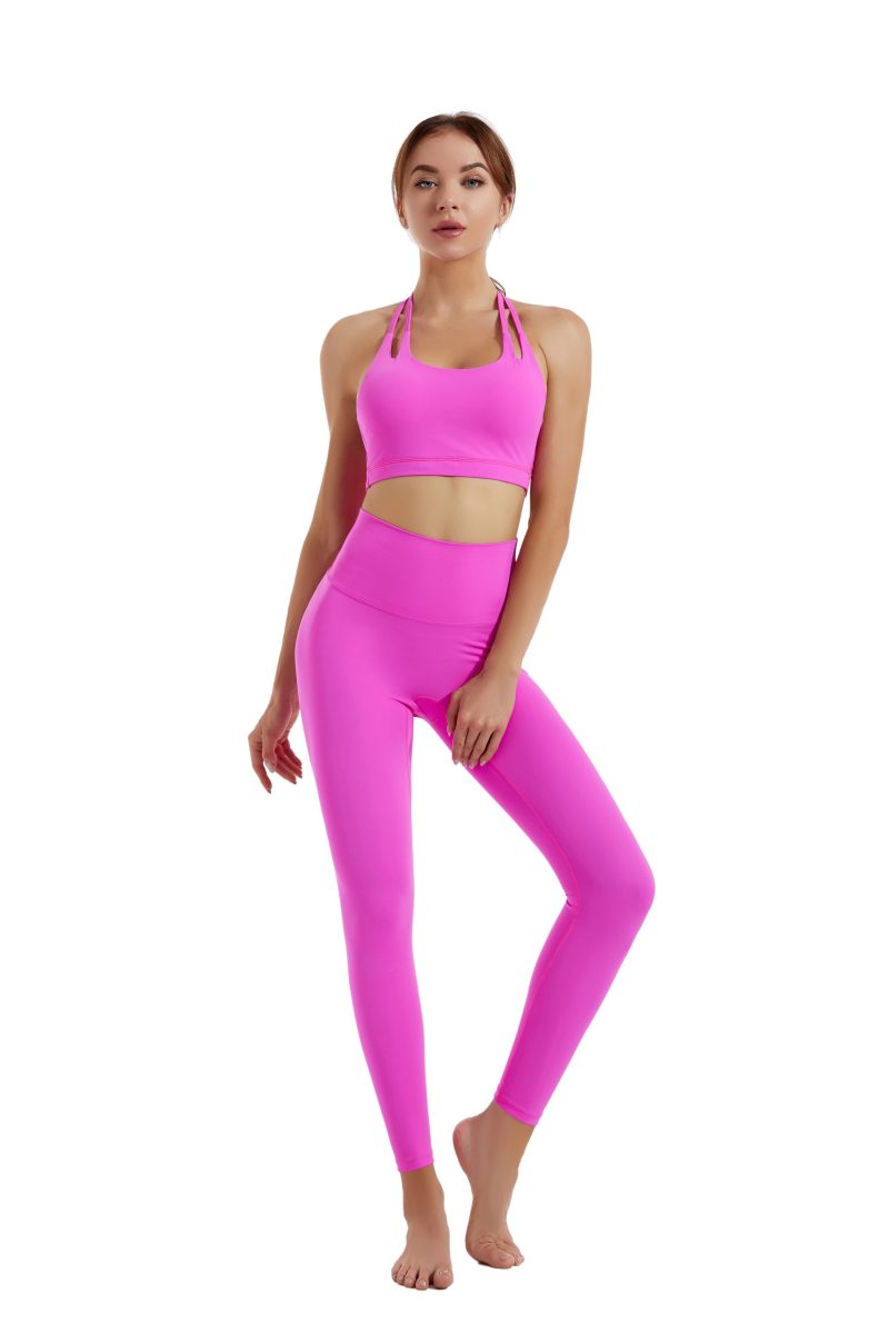 Shockproof Sports Bra & High Waist Pants - Women's Yoga Fitness Set - Image 3