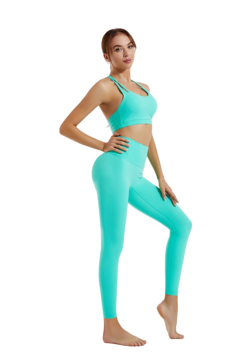 Shockproof Sports Bra & High Waist Pants - Women's Yoga Fitness Set - Image 5