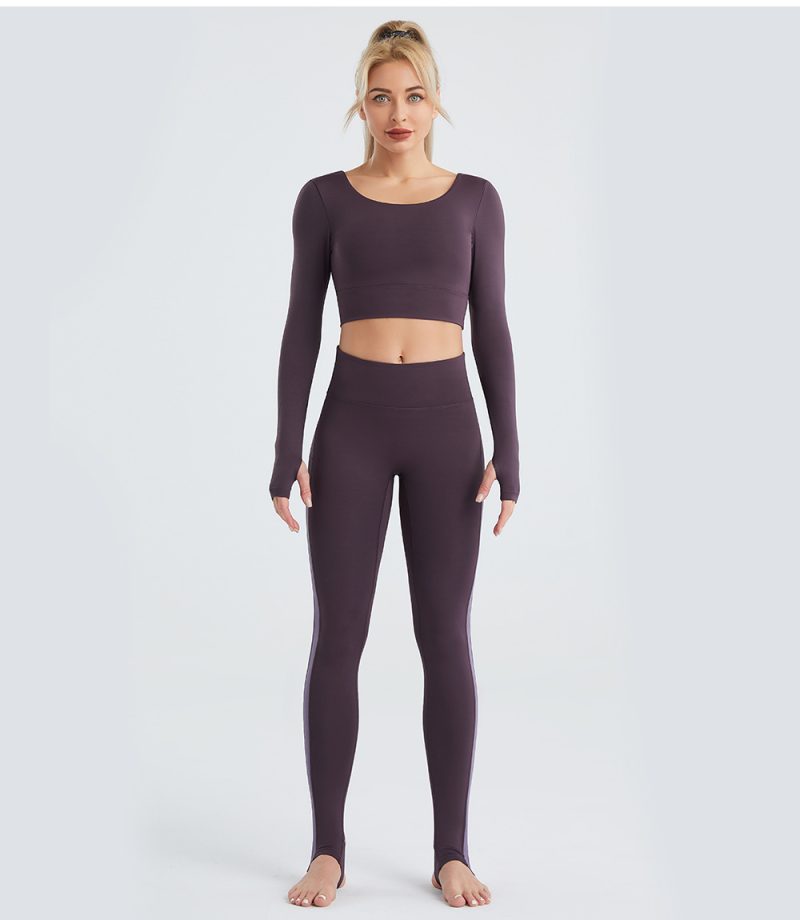 Beauty Back Workout Top & Running Pants - Women's Two-Piece Yoga Set