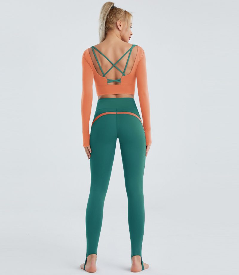 Beauty Back Workout Top & Running Pants - Women's Two-Piece Yoga Set - Image 6
