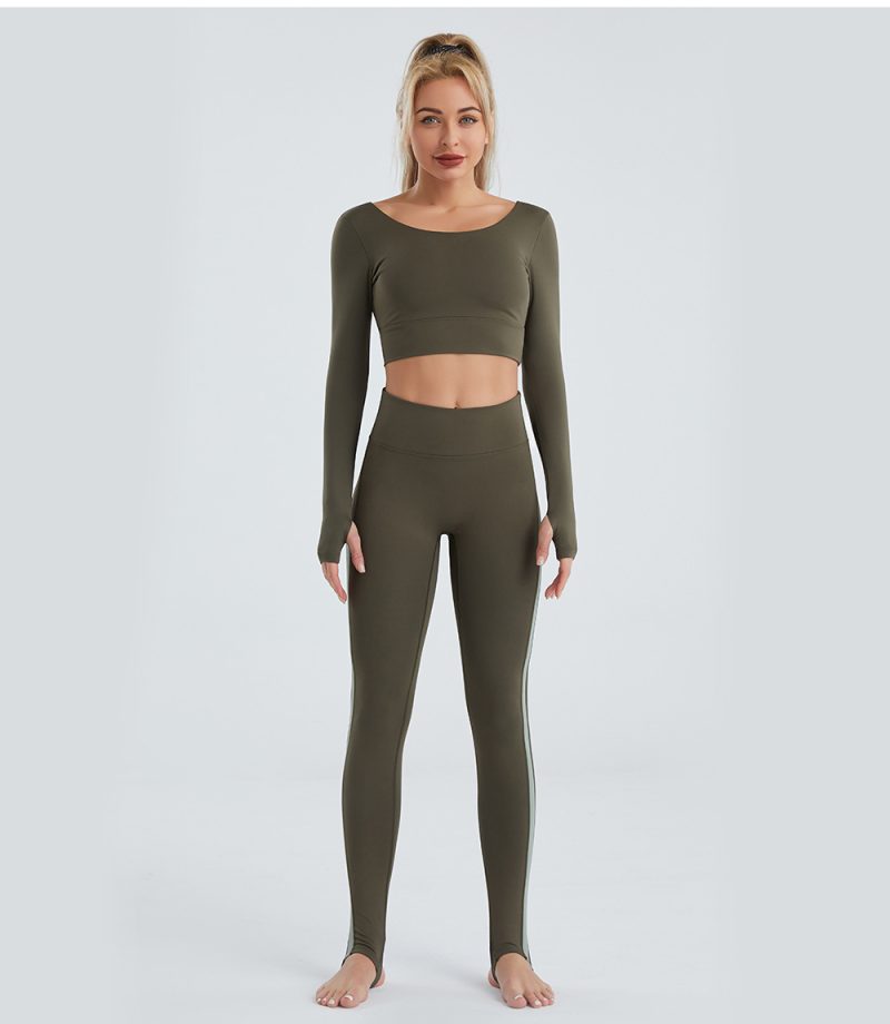 Beauty Back Workout Top & Running Pants - Women's Two-Piece Yoga Set - Image 7