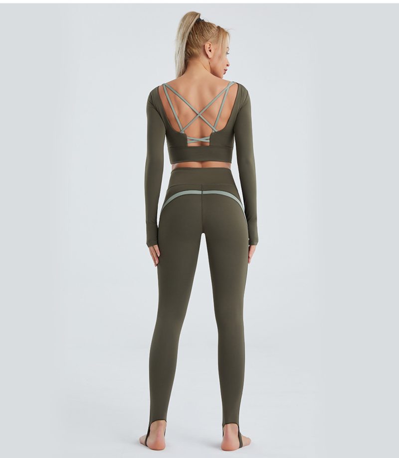 Beauty Back Workout Top & Running Pants - Women's Two-Piece Yoga Set - Image 8
