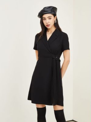 Hepburn Little Black Dress – Spring/Summer Pleated Chiffon