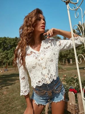 Summer Lace Crochet Cardigan for Women