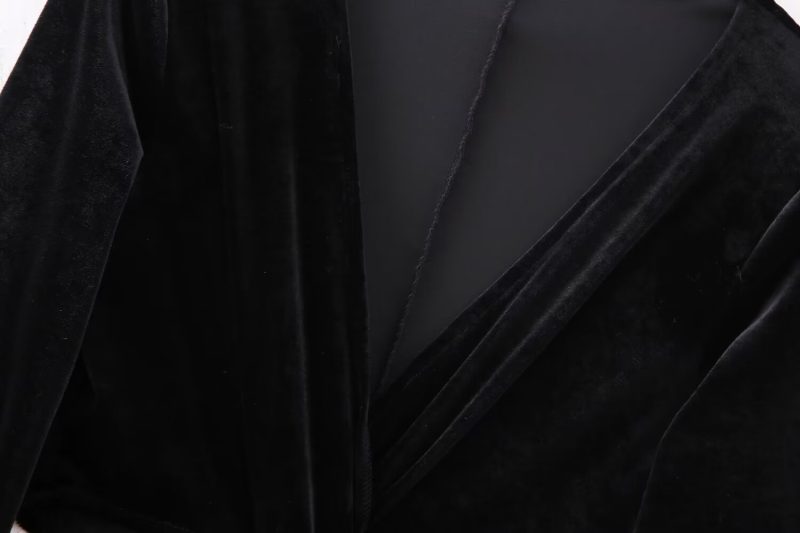 Sexy Velvet Open-Design Midi Dress - Autumn Winter - Image 5