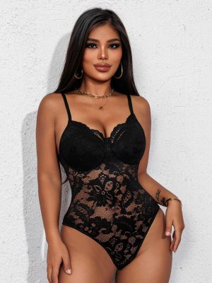 Sexy Lace Suspender Jumpsuit – Tight Figure-Hugging Innerwear