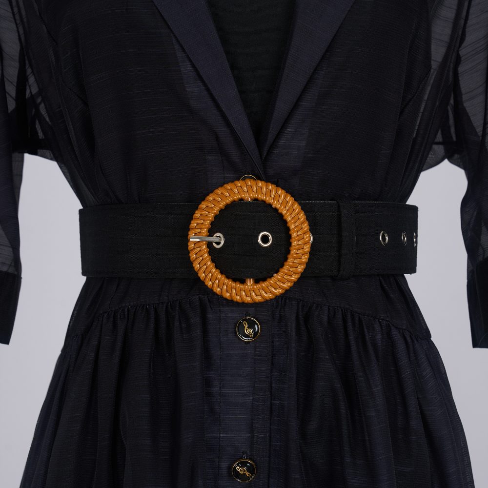 Printed Suit Collar Short Sleeve Dress - Vacation Style - Image 5