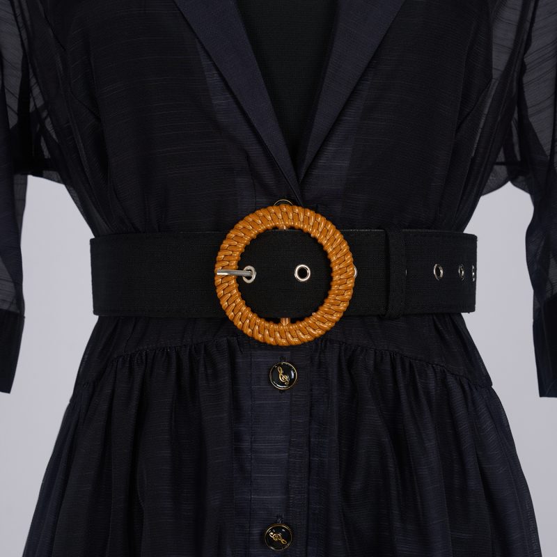 Printed Suit Collar Short Sleeve Dress - Vacation Style - Image 5