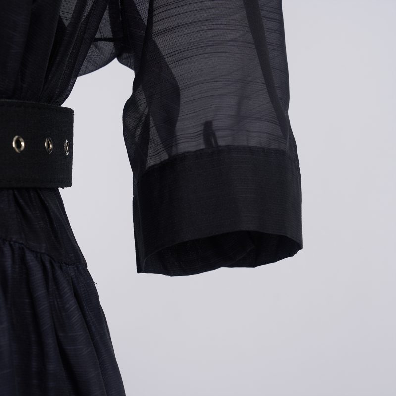 Printed Suit Collar Short Sleeve Dress - Vacation Style - Image 7
