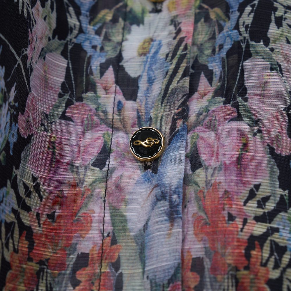 Printed Suit Collar Short Sleeve Dress - Vacation Style - Image 9