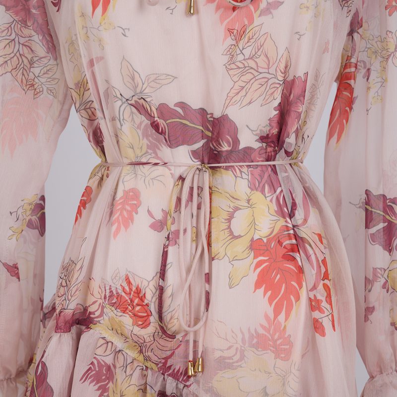 Multi-Layer Irregular Chiffon Lace-Up Two-Piece Dress - Image 5