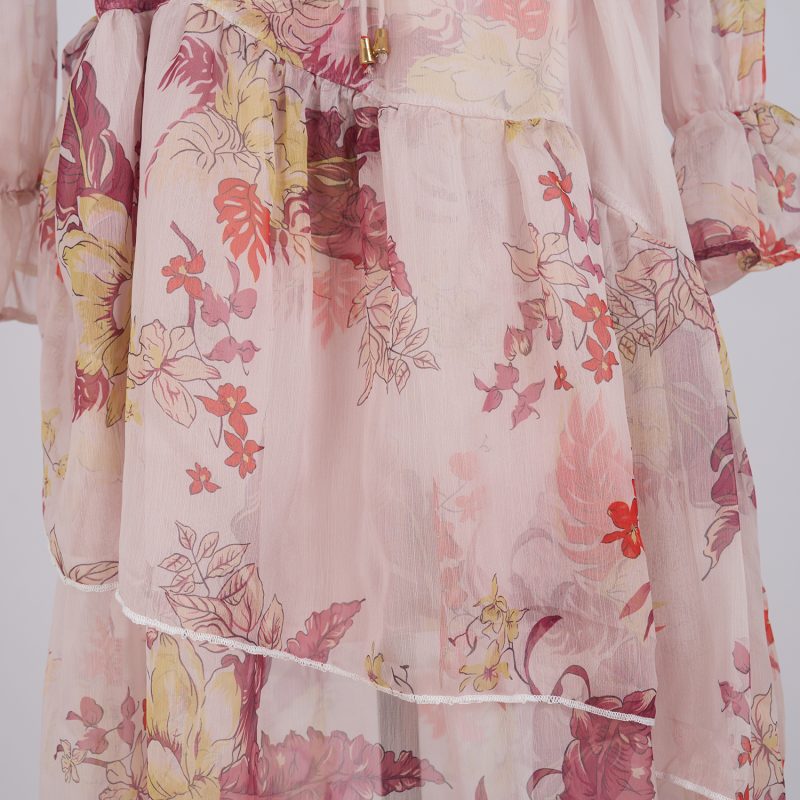 Multi-Layer Irregular Chiffon Lace-Up Two-Piece Dress - Image 7