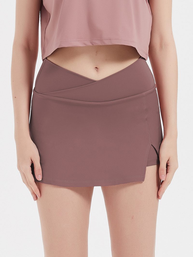Women's Quick-Drying Sports Short Skirt - V Waist Faux Two Piece Yoga Culottes