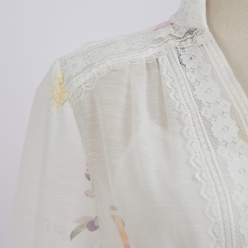 V-Neck Lace Patchwork Doll Coat & Wide Leg Pants Suit - Image 5