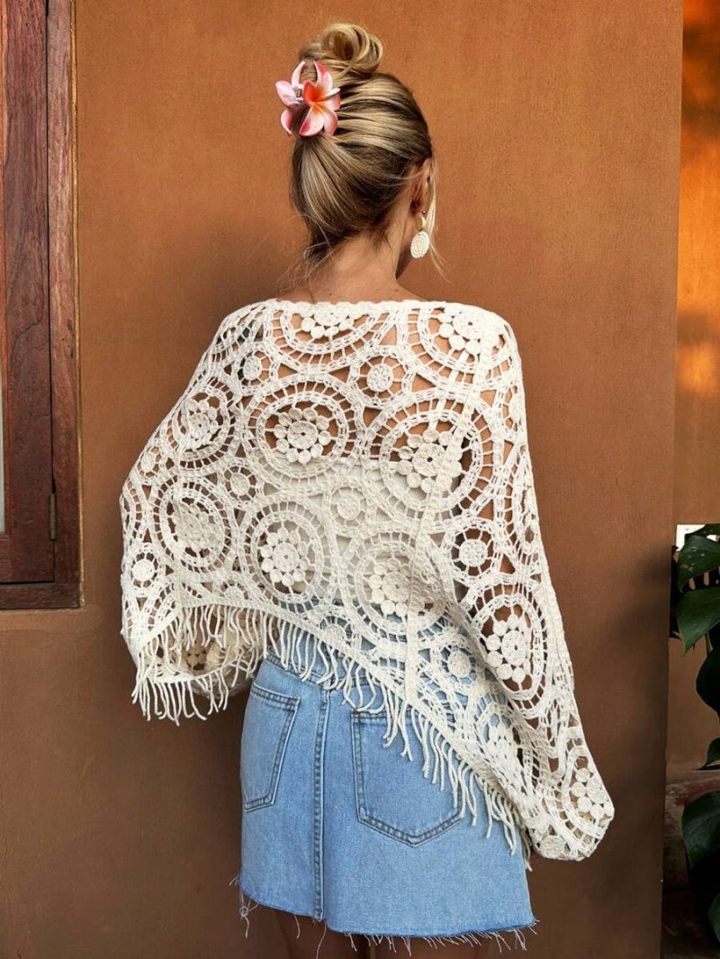 Women’s Summer Vacation Long Sleeve Solid Short Top - Image 2