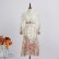 Printed Shirt Dress with Lantern Sleeves - High Waist & Elegant