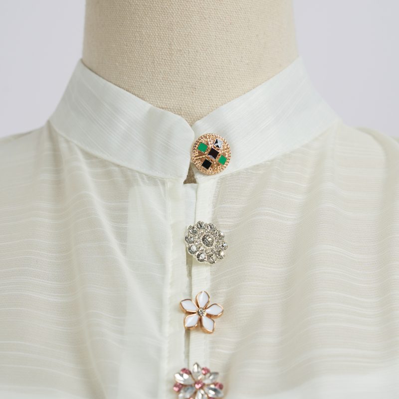 Printed Shirt Dress with Lantern Sleeves - High Waist & Elegant - Image 5