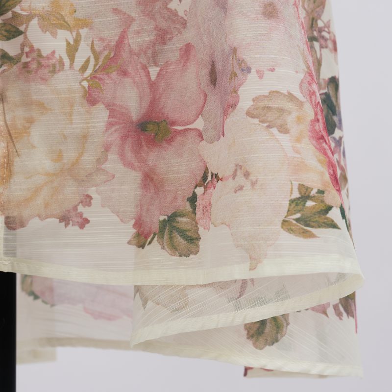Printed Shirt Dress with Lantern Sleeves - High Waist & Elegant - Image 10
