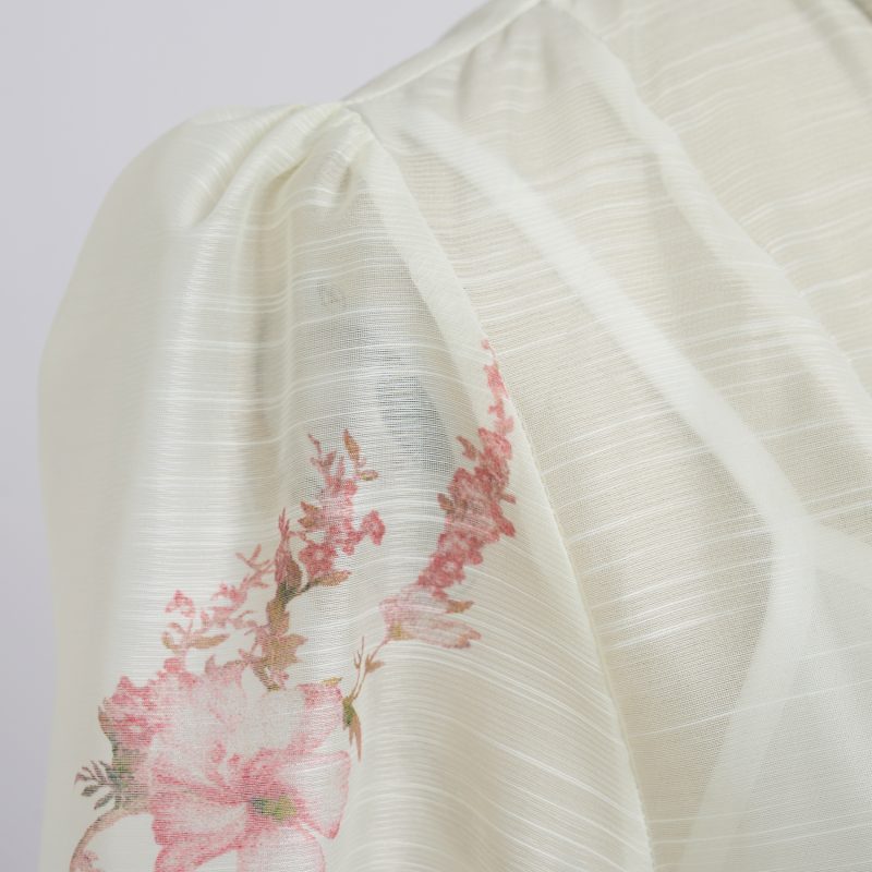 Printed Shirt Dress with Lantern Sleeves - High Waist & Elegant - Image 11