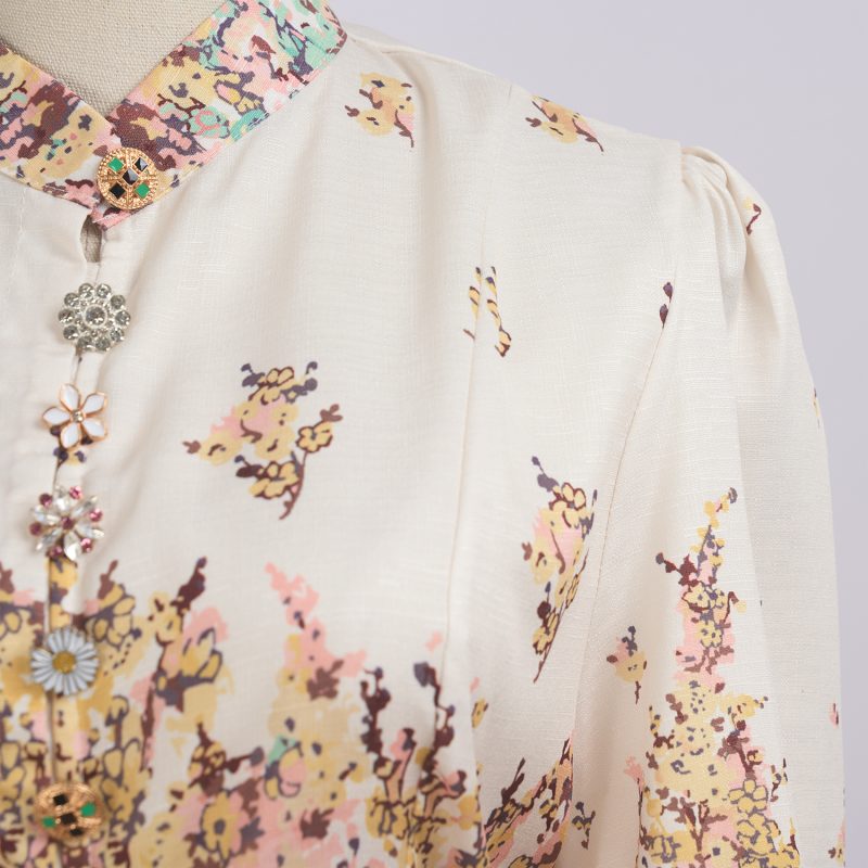 Luxury Button Pocket Mid-Length Dress with Belt and Positioning Print - Image 7