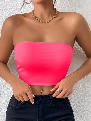 Sexy Cropped Tube Top Strapless Vest Outer Wear Tank Top for Women