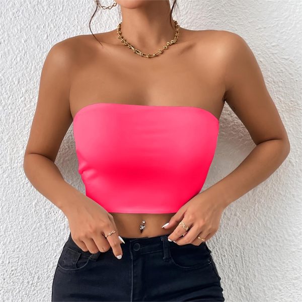 Sexy Cropped Tube Top Strapless Vest Outer Wear Tank Top for Women