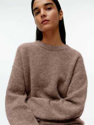 Soft Gray Cashmere Pullover – Loose Fit Autumn Winter Sweater