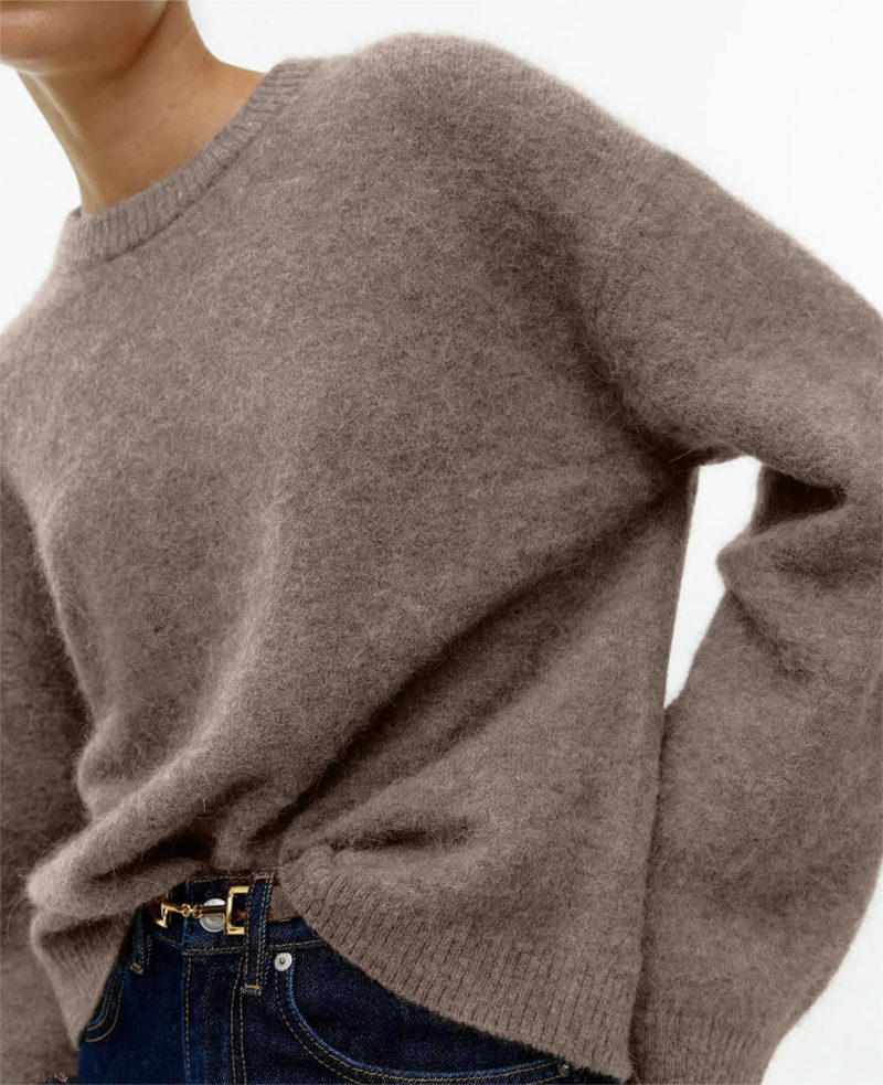 Soft Gray Cashmere Pullover - Loose Fit Autumn Winter Sweater - Image 3
