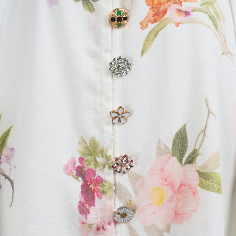Spring Floral Long Sleeve Single-Breasted Dress with Belt - Image 8