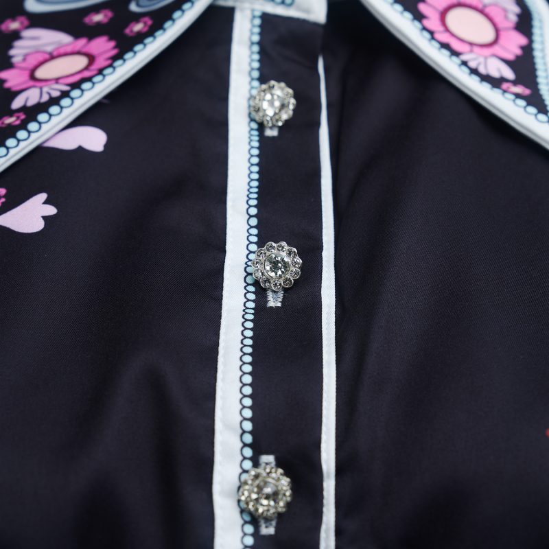 Women’s Spring Long Sleeve Floral Single Breasted Dress - Image 5