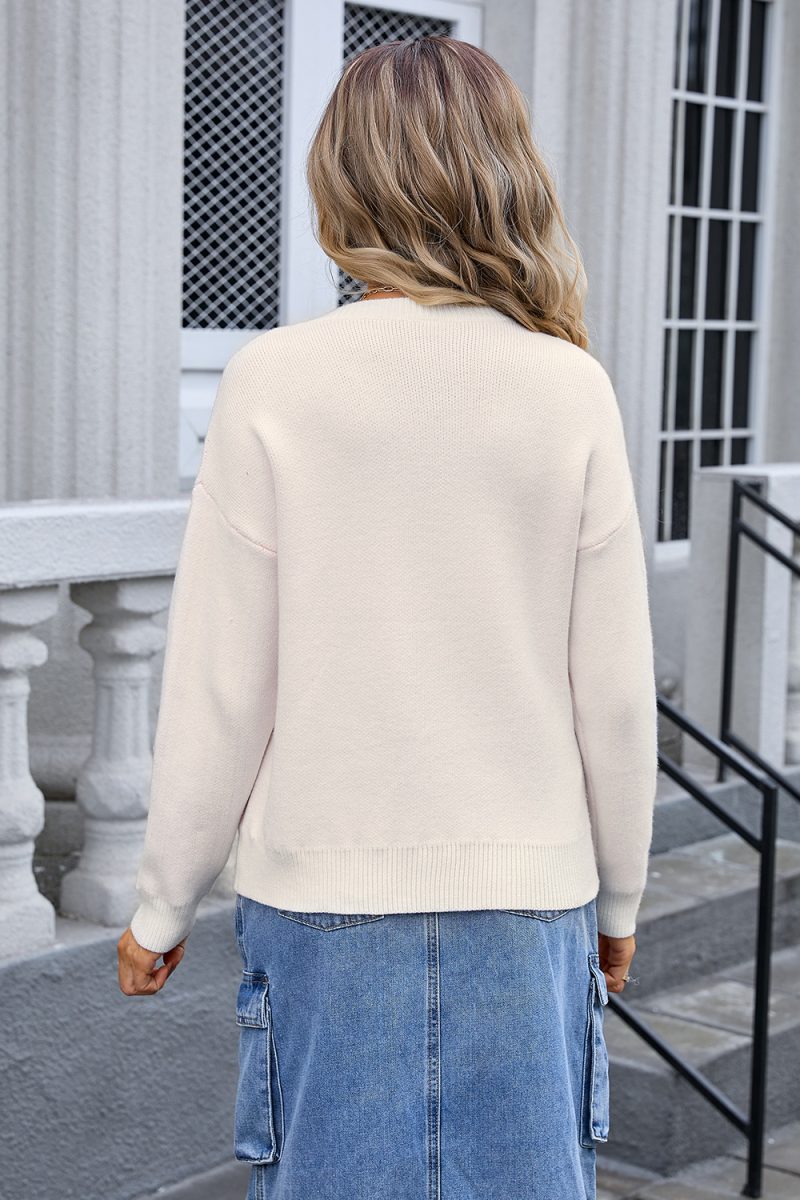 Color-Blocking Leopard Print Sweater - Long Sleeve Knitwear - Image 6