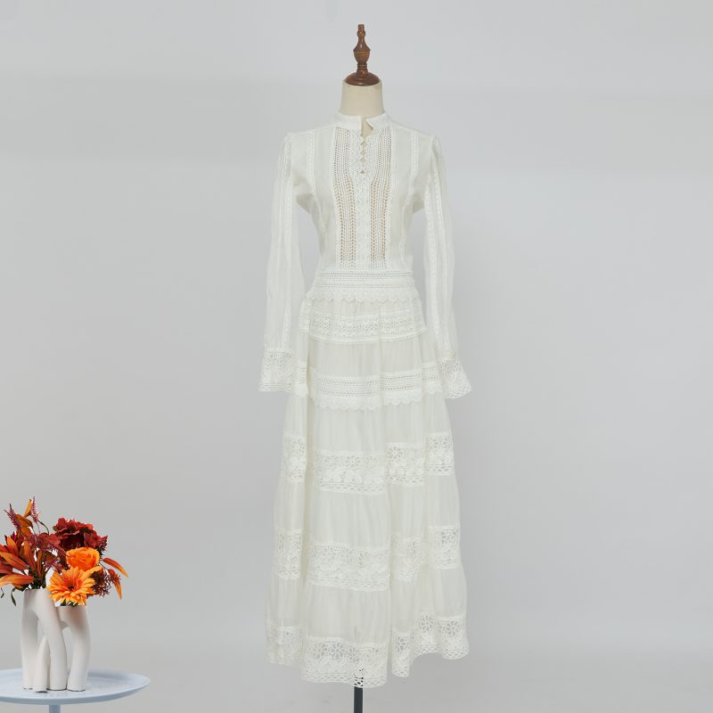 Lace Stitching Hollow Large Swing Suit - Fashionable Design