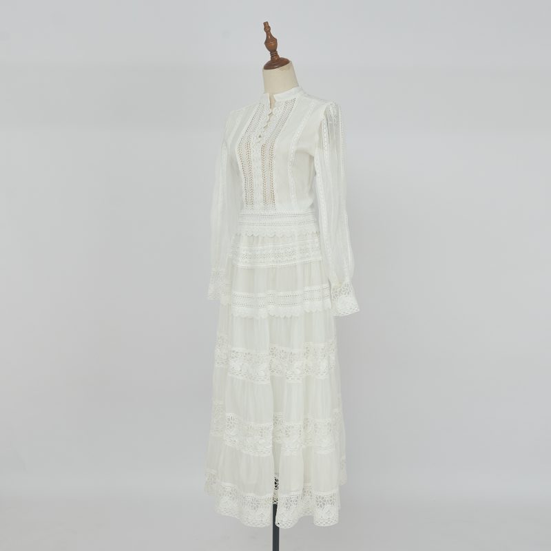Lace Stitching Hollow Large Swing Suit - Fashionable Design - Image 2