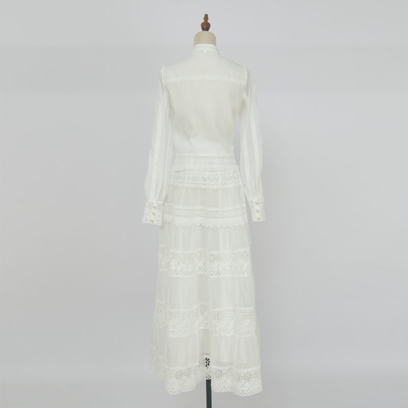 Lace Stitching Hollow Large Swing Suit - Fashionable Design - Image 3