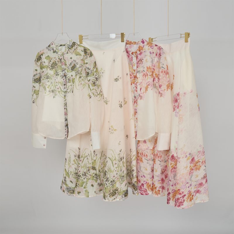 Colorful Floral Slip Skirt Suit - Western & Sweet Lady Style - Image 13