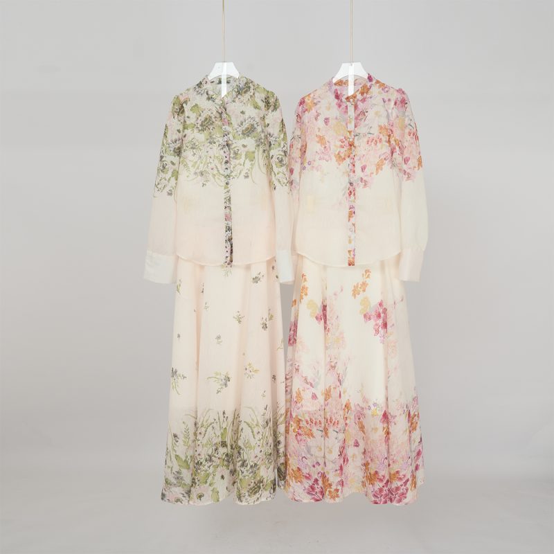 Colorful Floral Slip Skirt Suit - Western & Sweet Lady Style - Image 14