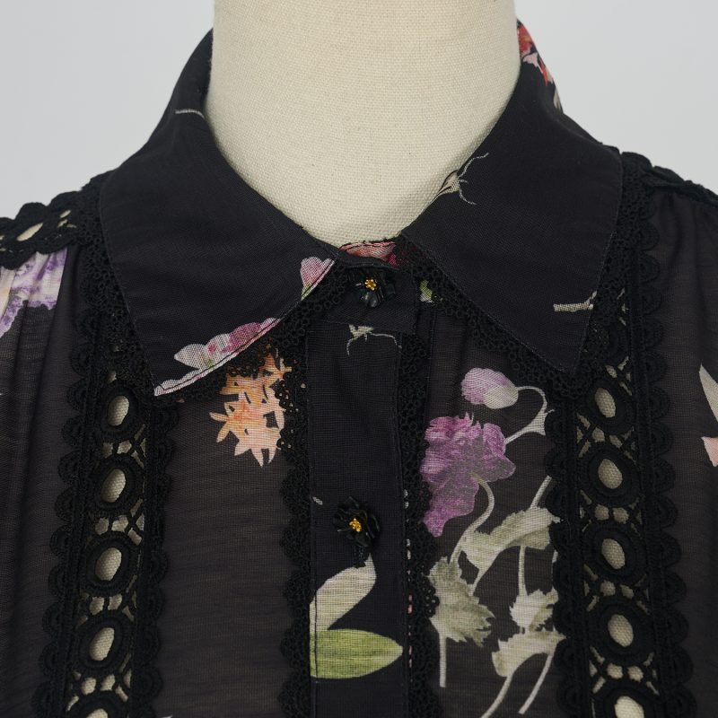 Spring & Autumn Lace Patchwork Blouse & Long Skirt Set - Image 5