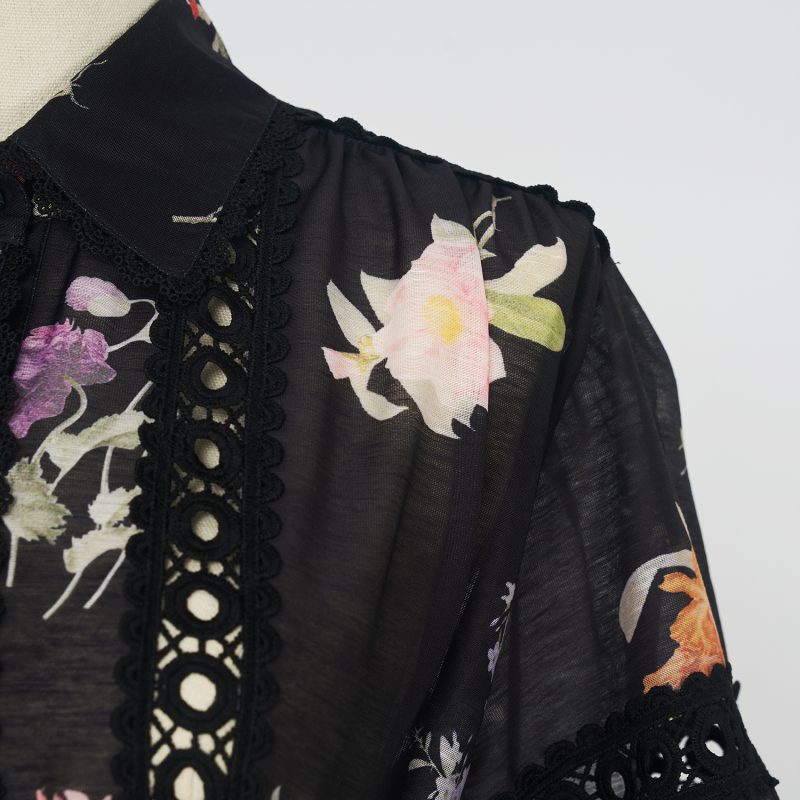 Spring & Autumn Lace Patchwork Blouse & Long Skirt Set - Image 8